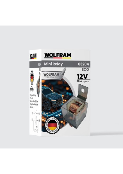 Röle Çift Platinli Şeffaf 4 Uçlu Eco 12V 5 Adet - Wolfram 63204 modelleri