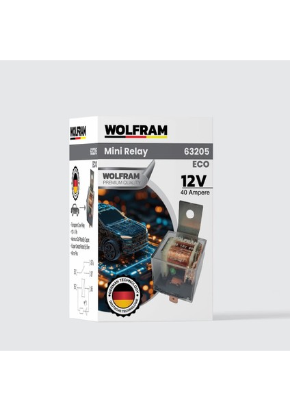 Röle Çift Platinli Şeffaf 5 Uçlu Eco 12V 5 Adet - Wolfram 63205 modelleri