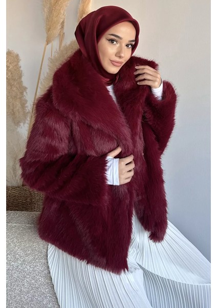 Iç Astarlı Çift Cepli Kürklü Tesettür Mont P-00019456 fırsatları