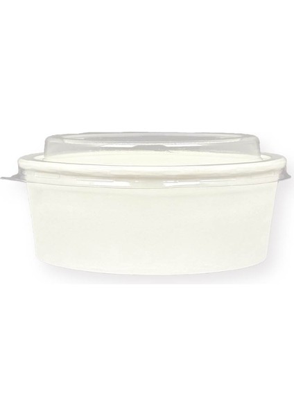 Beyaz Karton Salata Kasesi Kapaklı 550CC