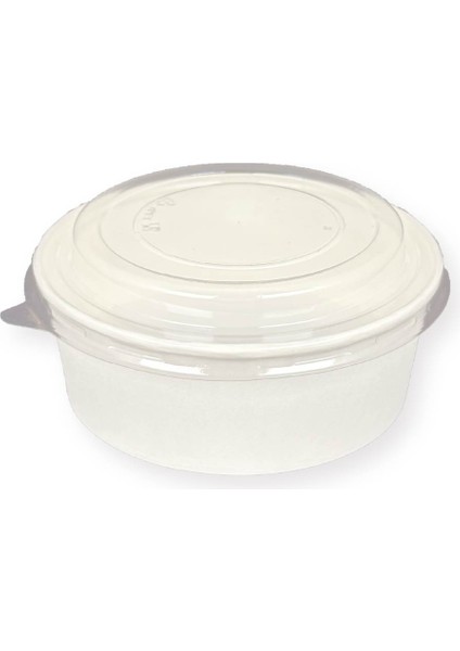 Beyaz Karton Salata Kasesi Kapaklı 550CC modelleri