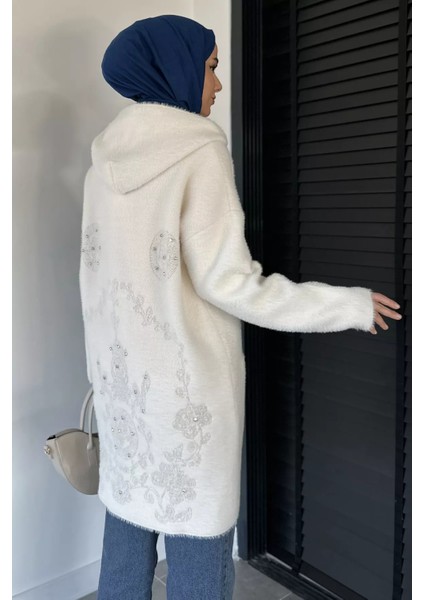 Ön Gold Fermuarlı Kapüşonlu Çift Cepli Tesettür Triko Ceket P-00019299 modelleri