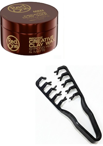 Mucizevi Tarak Dalga ve Hacim Veren Düz Saç Şekillendirme Tarağı + Redone Creative Clay Wax 100 ml