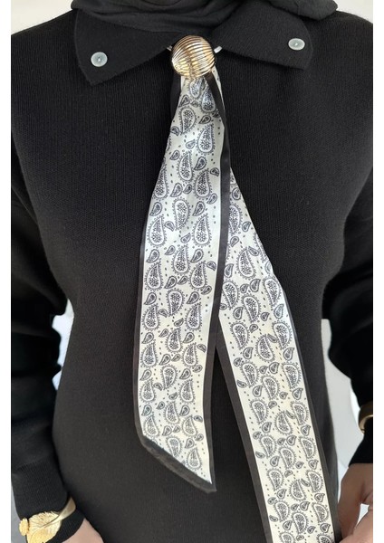 Gülseli Polo Yaka Fular Aksesuarlı Tesettür Triko Tunik P-00019399 modelleri