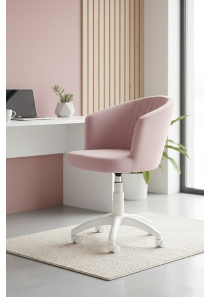 Defne Beyaz Ayaklı Çalışma Sandalyesi Çocuk Bilgisayar Sandalyesi (Ayarlanabilir)