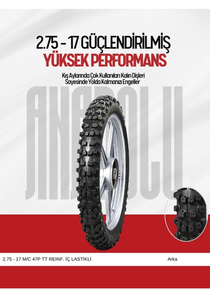 2.75 - 17 Dış Lastik (Iç Lastikli) Ms-2 6902 Anlas Irc