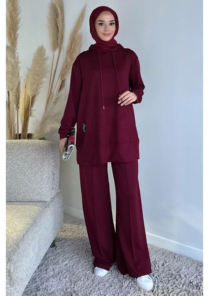 Kapüşonlu Tunik Pantolon Tesettür Ikili Takım P-00019332
