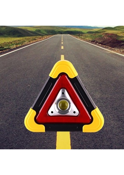 Şarjlı Üçgen Uyarı Lambası - 500 Lümen Cob LED Çalışma Işığı, Acil Durum ve Tamir Lambası