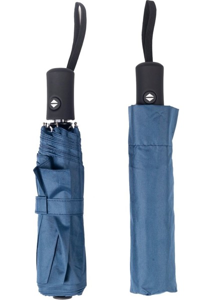 Rüzgarlı Havalara Uygun, Şık ve Otomatik Kullanımlı Lacivert Şemsiye fırsatları