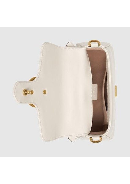 White Chevron Leather Gg Marmont Top Handle Bag modelleri