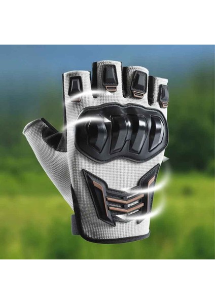 Unisex Korumalı Yarım Parmak Premium Motorsiklet Eldiveni fırsatları
