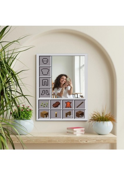 Minecrft Ayna Minecrft Oyun Temalı Dekoratif Ayna