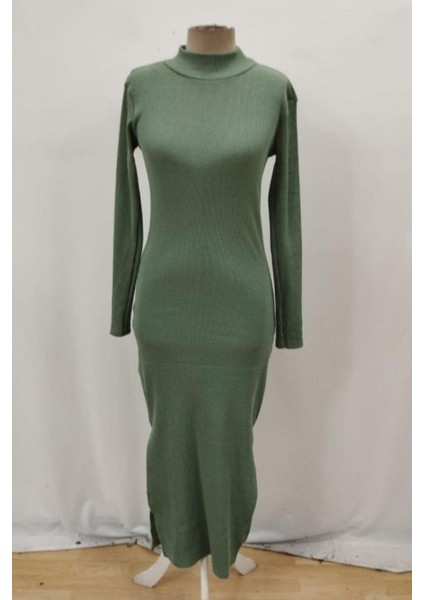 Balıkçı Yaka Midi Kaşkorse Elbise - Çağla modelleri