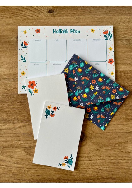 Planlayıcı Set Desenli 50 Yp. + Zarf modelleri