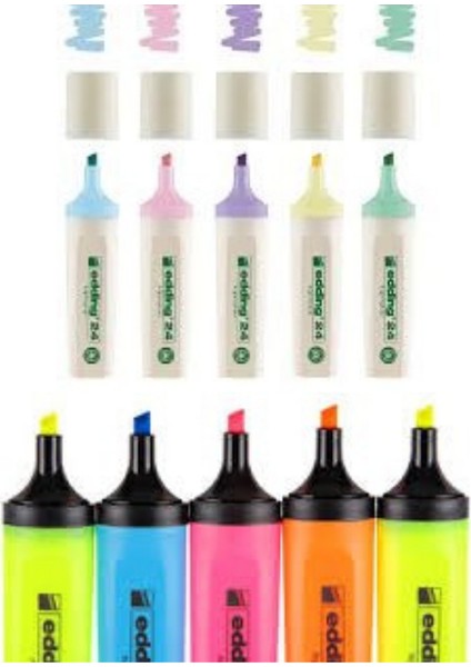 Edding Fosforlu Kalem 10 Adet 5+5 Normal ve Pastel Renkler