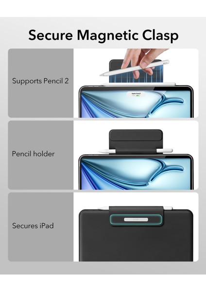 iPad Air 11" (M3/M4/M5)-Pro 11"(4/3/2/1. Nesil)-Air (5/4. Nesil) Rebound Manyetik Klavyeli Kılıf fiyatları