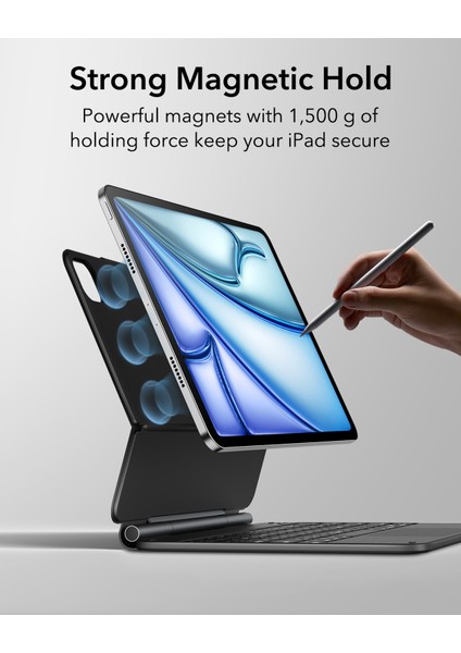 iPad Air 11" (M3/M4/M5)-Pro 11"(4/3/2/1. Nesil)-Air (5/4. Nesil) Rebound Manyetik Klavyeli Kılıf modelleri