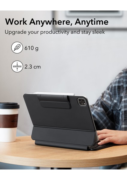 iPad Air 11" (M3/M4/M5)-Pro 11"(4/3/2/1. Nesil)-Air (5/4. Nesil) Rebound Manyetik Klavyeli Kılıf