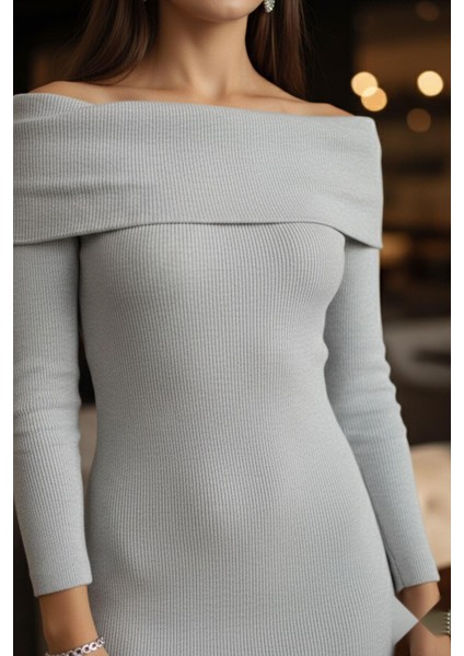 Madonna Yaka Fitilli Elbise Gri fırsatları