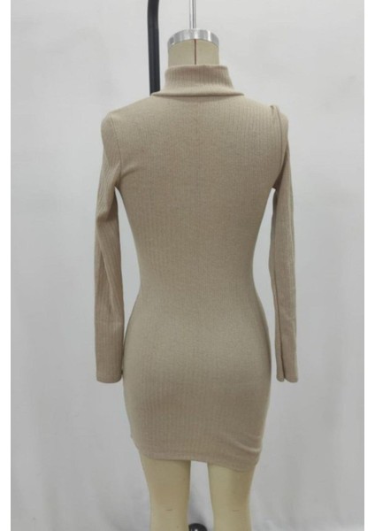 Fermuar Detaylı Kaşkorse Mini Elbise - Taş indirimleri