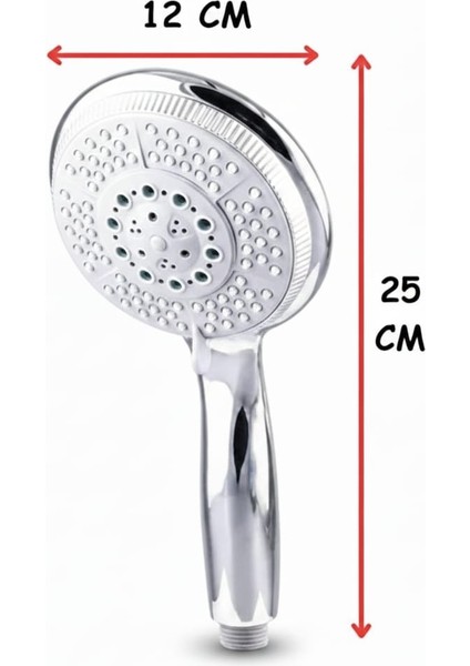 Grande 5 Fonksiyonlu Banyo El Duş Başlığı Su Tasarruflu Masaj Etkili El Duşu Banyo Duş Başlığı Krom Paslanmaz Tepe Duşu modelleri