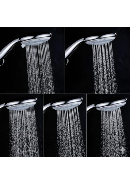 Grande 5 Fonksiyonlu Banyo El Duş Başlığı Su Tasarruflu Masaj Etkili El Duşu Banyo Duş Başlığı Krom Paslanmaz Tepe Duşu