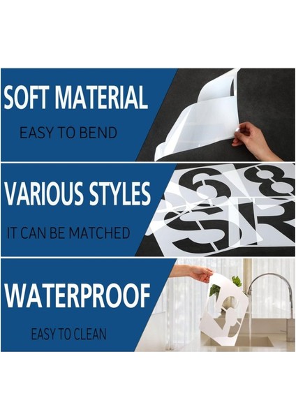 Tekrar Kullanılabilir Büyük Harf ve Sayı Boyama Şablonu 28CM 36 Adet modelleri