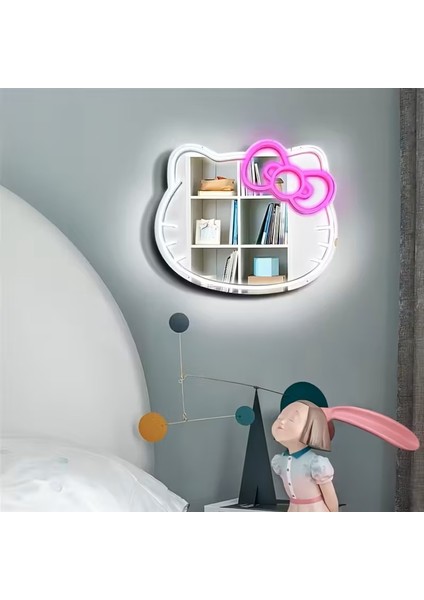 Ktty Kedi Desen Neon Işıklı Dekoratif Ayna fırsatları