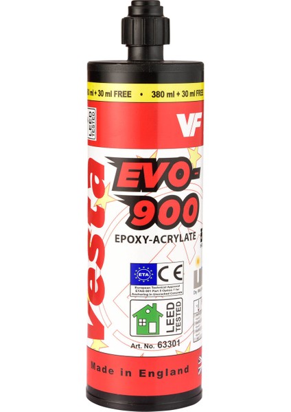 EVO-900 Plus Kimyasal Dübel | Yüksek Performanslı Enjeksiyon Ankraj Harcı