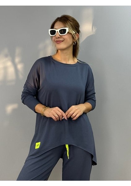 Kadın Iki Iplik Viskon Pamuk Kumaş Arma Detaylı Ikili Takım modelleri