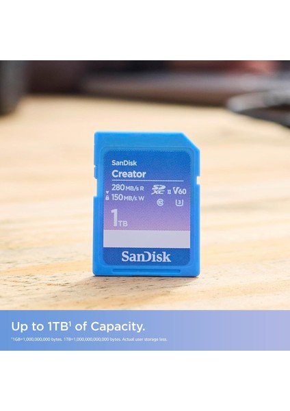 Creator Sdxc Uhs-Ii 1 Tb Bellek Kartı, V60, 6k ve 4K Uhd, Okuma Hızı, 280 Mb/s'ye Kadar, Su fiyatları