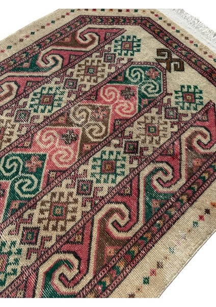 El Dokuma Vintage Eskitme Afgan Seccade 85X150 Renkli Yün Namazlık Çok Renkli indirimleri