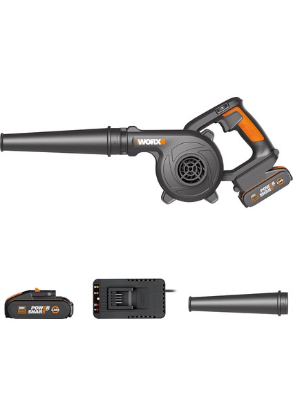 WX094 20VOLT 2.0AH. Li-Ion Şarjlı Profesyonel Devir Ayarlı Üfleyici