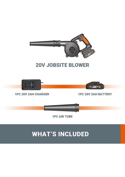 WX094 20VOLT 2.0AH. Li-Ion Şarjlı Profesyonel Devir Ayarlı Üfleyici indirimleri