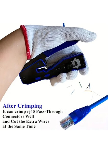 Cat7/cat6 Yeni Nesil Pense 8P8C + 100 Adet Delikli Jak + Test Cihazı + 100 Adet Cover + Kablo Soyucu