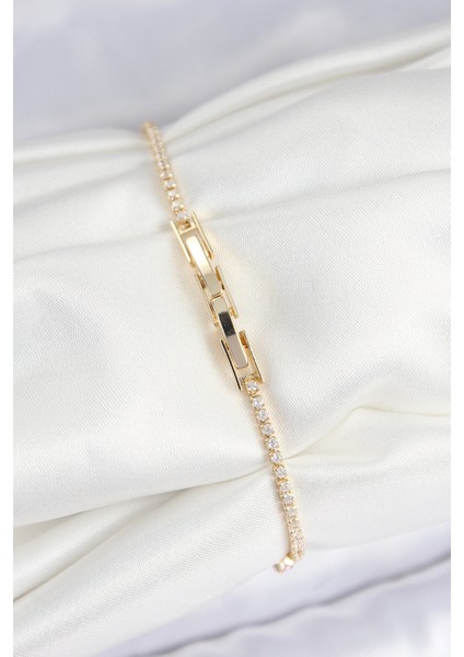 Pirinç Zirkon Taşlı Asorti Model Gold Renk Kadın Bilekilk - TJ-BB7664 fiyatları