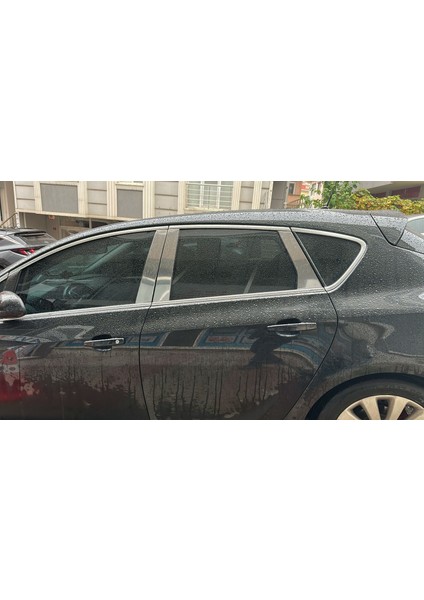 Opel Astra J Hb Uyumlu 2009-2020 Krom Cam Direği 6 Parça Paslanmaz Çelik Astra J