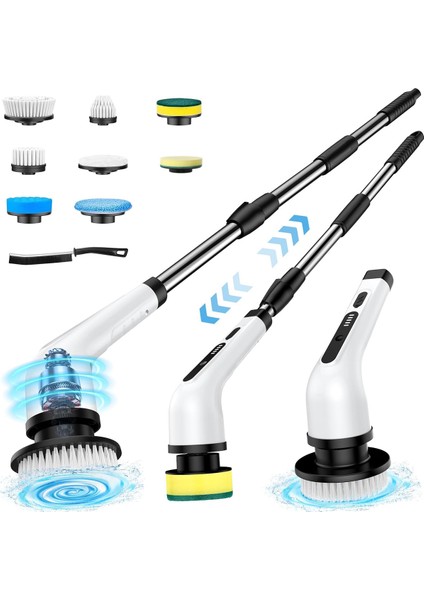 8 Başlıklı Şarjlı Dijital Temizlik Fırçası