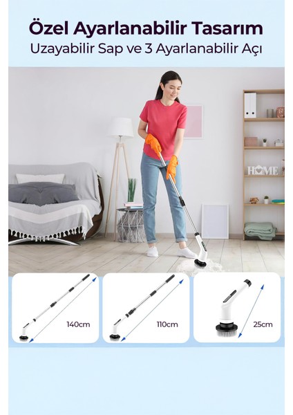 8 Başlıklı Şarjlı Dijital Temizlik Fırçası indirimleri