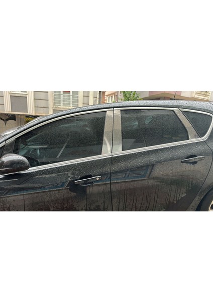Opel Astra J Sedan-Hb Uyumlu 2009-2020 Krom Cam Direği 6 Parça Paslanmaz Çelik