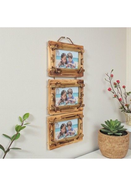 El Yapımı Doğal Ahşap 3’lü Bambu Bamboo Fotoğraf Çerçevesi Dekoratif Ev Ofis Hediyesi Duvar Süsü - 7 indirimleri