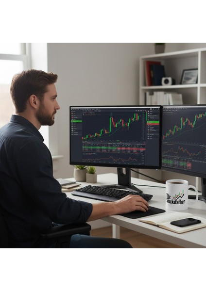 The Stockfatcher Baskılı Porselen Kupa-Standart Kulplu Kupa-Motto-Hediye-Trading-Bitcoin-Trader fırsatları