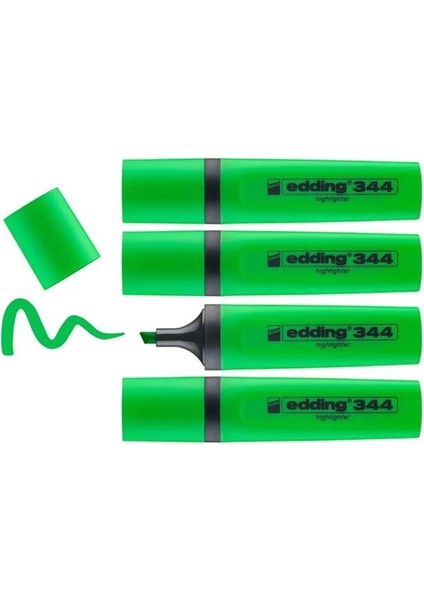 344 Fosforlu Kalem, Yeşil, 4'lü Set, 2-5 mm Kesik Uç modelleri