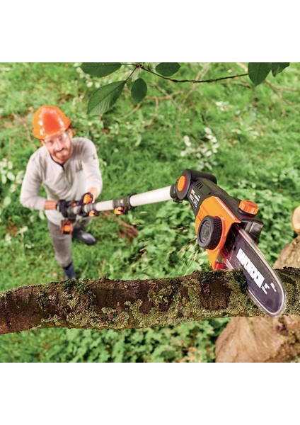 WG349E 20VOLT 2.0AH Li-Ion Tek Akülü 20CM Profesyonel Teleskobik Saplı Açı Ayarlı Zincirli Dal fırsatları
