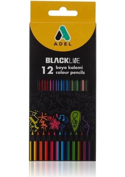 Blackline Boya Kalemi 12 Renk, Tam Boy