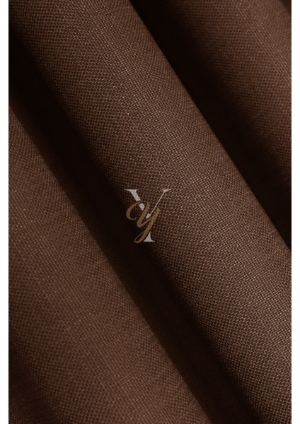 Keten Fon Perde V-4011 Kahve modelleri