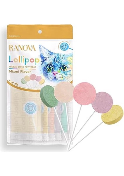 Kediler Için Karışık Lezzetli Lolipop 1.4g 5'li