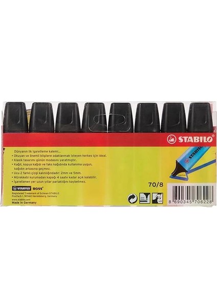 Boss Orıgınal - Fosforlu Kalem - 8'li Paket - Çeşitli Renkler fiyatları