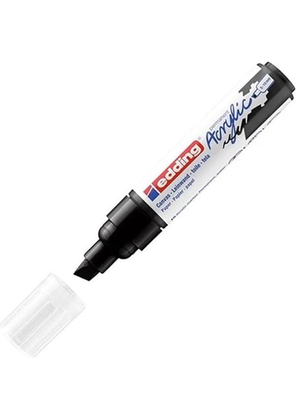 5000 Akrilik Kalem Geniş - Siyah - 1 Su Geçirmez Akrilik Markör - Kesik Ucu 5-10 mm modelleri