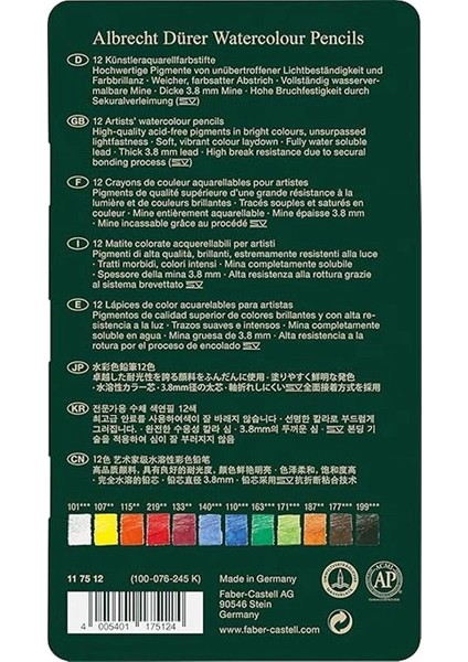 Faber-Castell Polychromos Boya Kalemi, 12 Renk, Yüksek Pigmentli, Solmaya Dayanıklı, Profesyonel modelleri